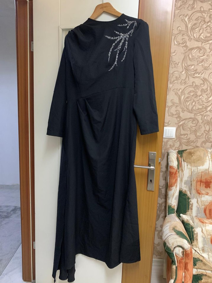 Rabeysa Siyah Tesettür Abiye Elbise - Görsel 4