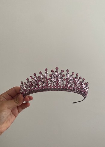 Beden pembe Renk Pembe Payetli Gelin Tacı