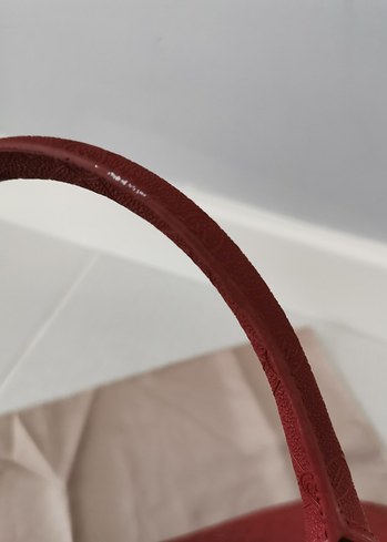 Beden bordo Renk Vakko orjinal monogram Kırmızı Deri Kadın Çanta