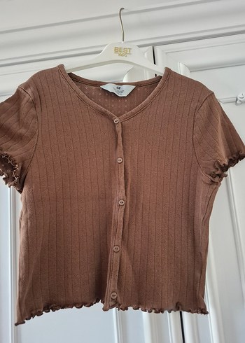 Kahverengi Düğmeli Kısa Kollu h&m 14 yaş - Görsel 3