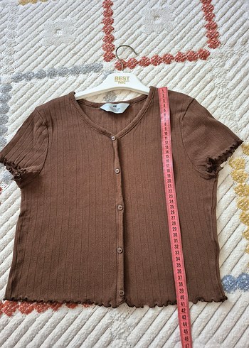 Kahverengi Düğmeli Kısa Kollu h&m 14 yaş - Görsel 6