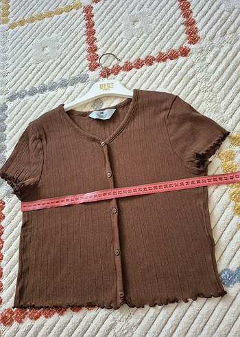 Kahverengi Düğmeli Kısa Kollu h&m 14 yaş - Görsel 5