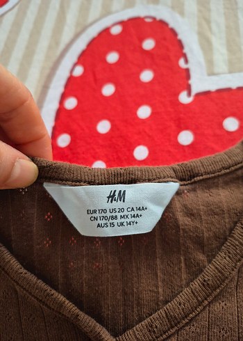 Kahverengi Düğmeli Kısa Kollu h&m 14 yaş - Görsel 2