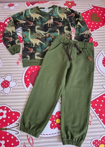 110 cm 4-5 yaş dinozor organik takım - Görsel 6