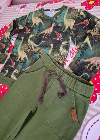 110 cm 4-5 yaş dinozor organik takım - Görsel 7