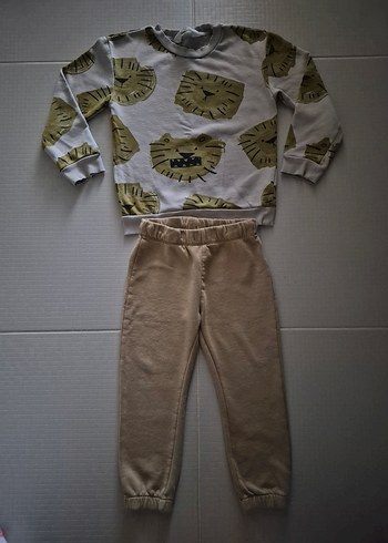 h&m lc waikiki 5 6 yaş sweat eşofman aslan - Görsel 4