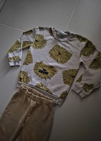 h&m lc waikiki 5 6 yaş sweat eşofman aslan - Görsel 5