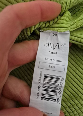 Yeşil Boğazlı İnce Triko Kazak dilvin - Görsel 3
