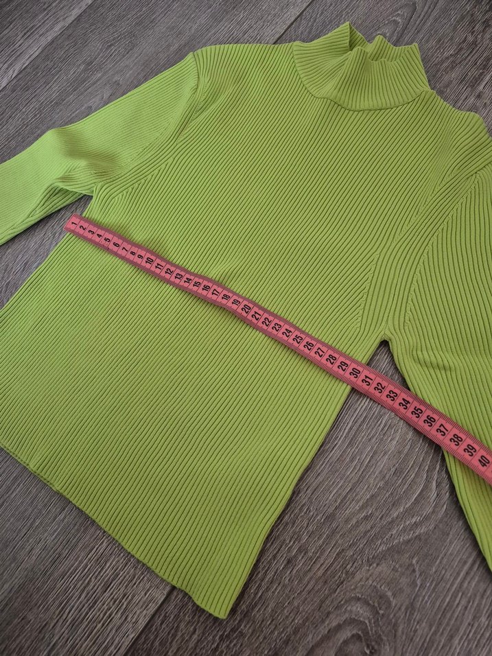 Yeşil Boğazlı İnce Triko Kazak dilvin - Görsel 5