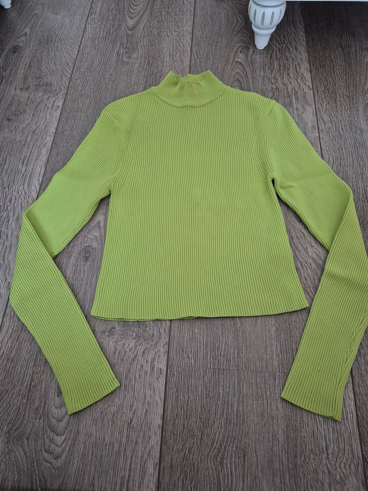 Yeşil Boğazlı İnce Triko Kazak dilvin - Görsel 2