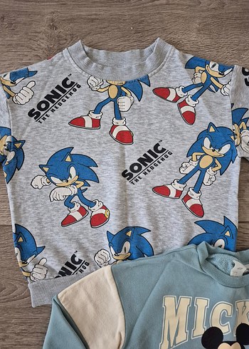Gri Mickey ve Sonic Baskılı Sweatshirt h&m 2-4 yaş - Görsel 4