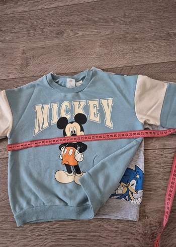 Gri Mickey ve Sonic Baskılı Sweatshirt h&m 2-4 yaş - Görsel 8