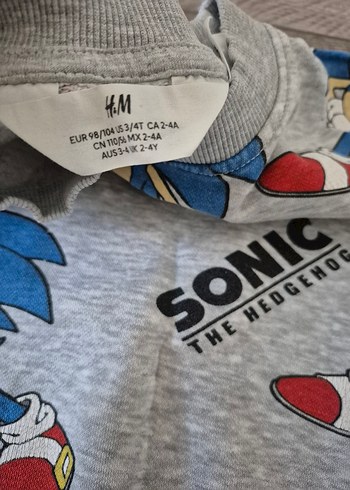 Gri Mickey ve Sonic Baskılı Sweatshirt h&m 2-4 yaş - Görsel 6