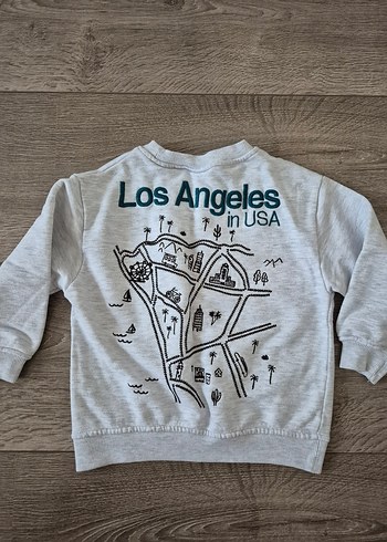 orjinal zara 5 yaş los angeles gri sweat - Görsel 2