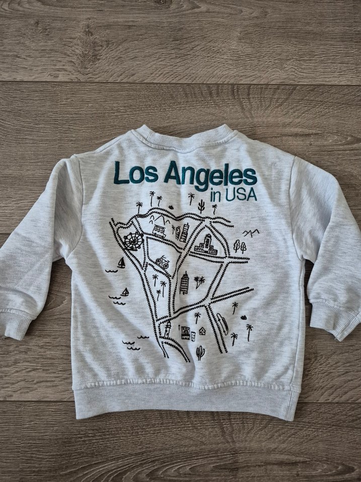 orjinal zara 5 yaş los angeles gri sweat - Görsel 2