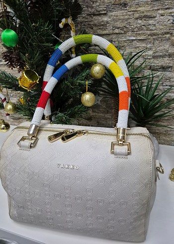 orjinal vakko speedy renkli kulplu çanta - Görsel 2