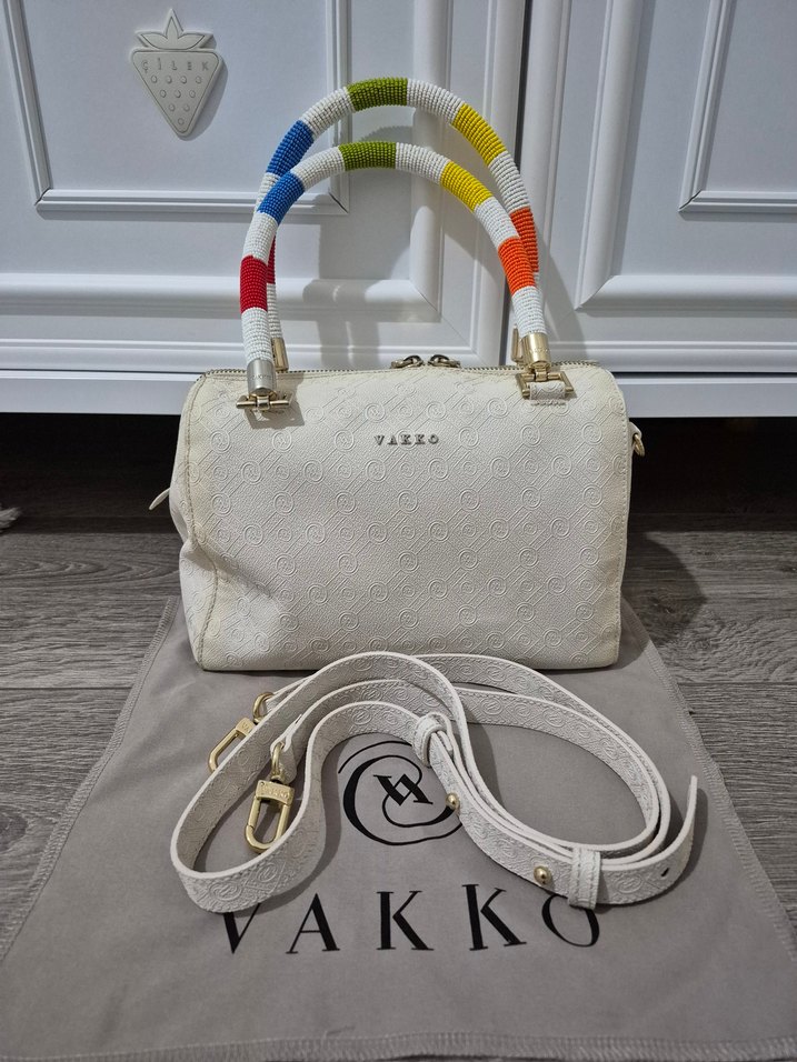 orjinal vakko speedy renkli kulplu çanta - Görsel 3