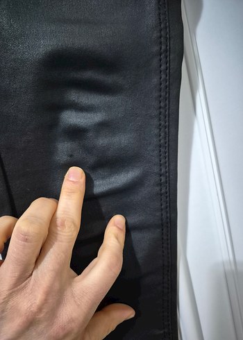 Kadın Siyah Deri Jean Pantolon mango xxs 32 beden - Görsel 11