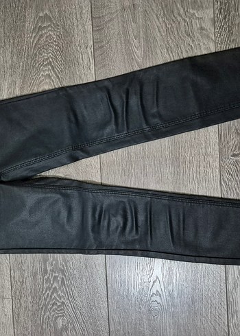 Kadın Siyah Deri Jean Pantolon mango xxs 32 beden - Görsel 9