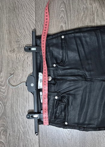 Kadın Siyah Deri Jean Pantolon mango xxs 32 beden - Görsel 5