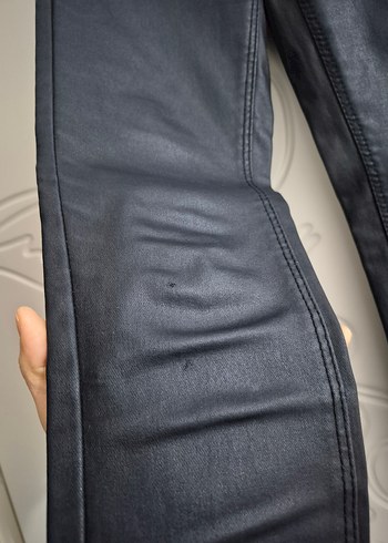 Kadın Siyah Deri Jean Pantolon mango xxs 32 beden - Görsel 3