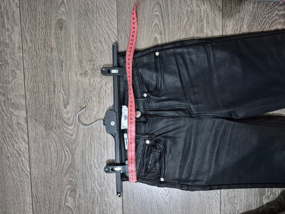 Kadın Siyah Deri Jean Pantolon mango xxs 32 beden - Görsel 5