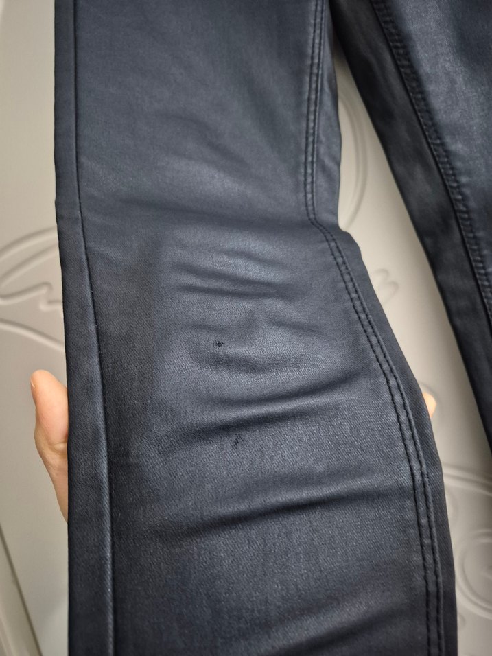 Kadın Siyah Deri Jean Pantolon mango xxs 32 beden - Görsel 3