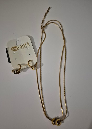 Çelik küpe ve kolye seti - Görsel 13