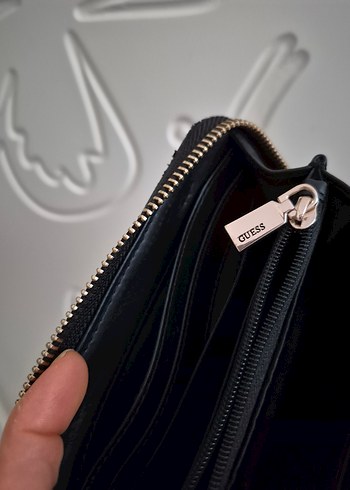 GUESS Siyah Deri Fermuarlı Kadın Cüzdan - Görsel 10