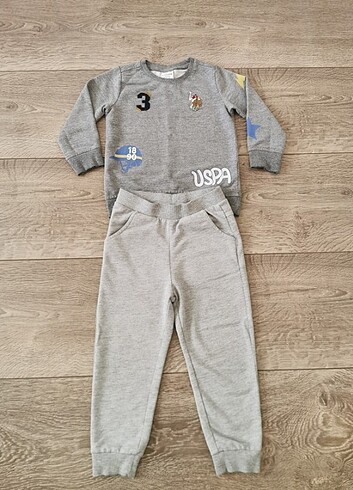 4 Yaş Beden gri Renk Orjinal Us polo assn panço 3-4 yaş sweat eşofman