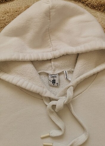 Koton Koton s beden beyaz kapşonlu kedi sweat