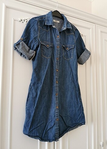 xs Beden Mango marka xs beden Jean denim kot elbise spor tarz