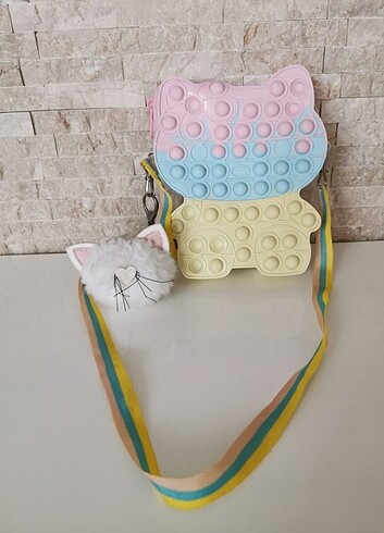 Hello kitty pop it ponponlu çanta - Görsel 4