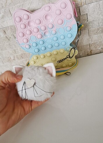 Hello kitty pop it ponponlu çanta - Görsel 6