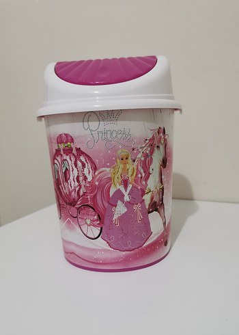 Pembe Prenses Temalı Çöp Kutusu