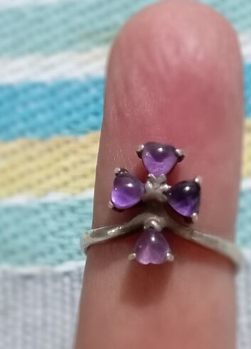 Sterling silver Ametist ve 925 ayar gümüş yüzük