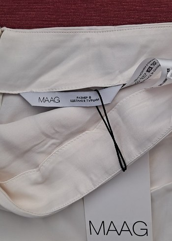 Beyaz Drapeli Uzun Kadın Etek - Görsel 3