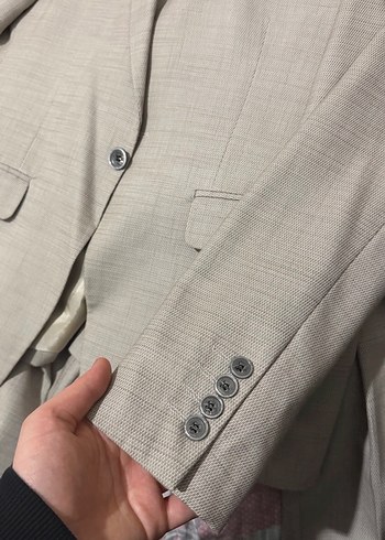 Bej Erkek Klasik Kesim Takım Elbise - Görsel 3