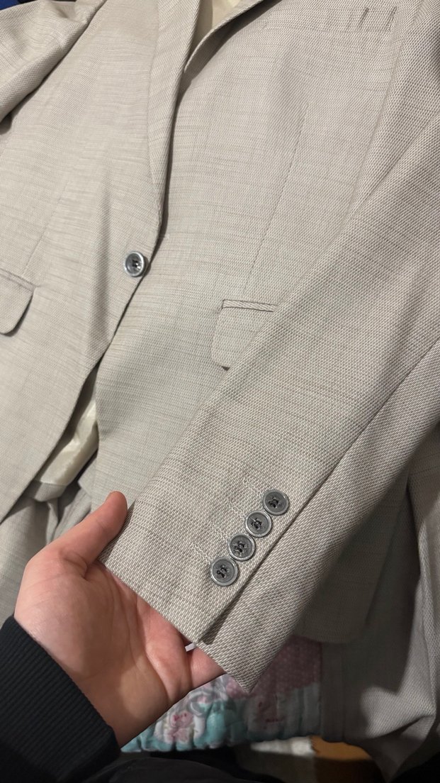 Bej Erkek Klasik Kesim Takım Elbise - Görsel 3