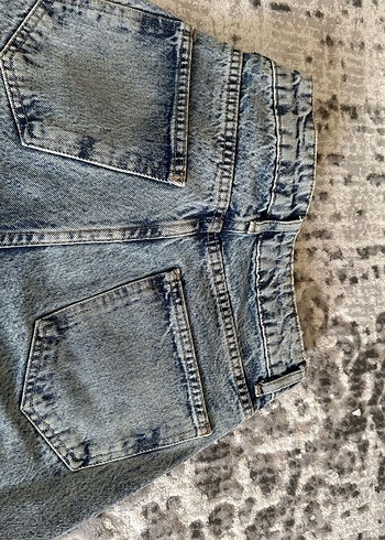 Gri Bol Kesim Kadın Kot Pantolon - Görsel 4