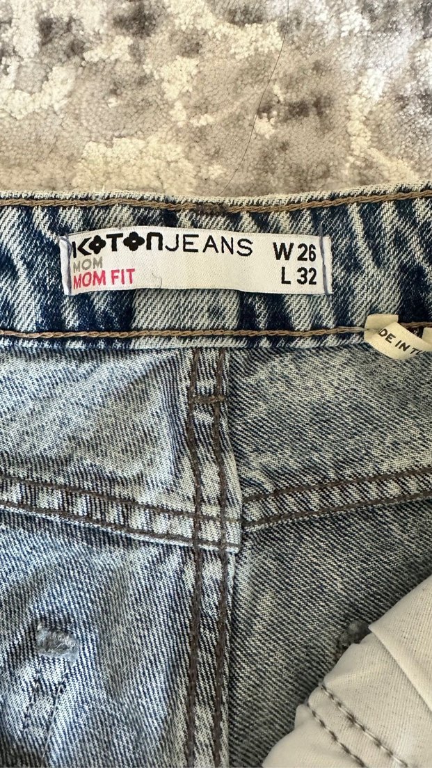 Gri Bol Kesim Kadın Kot Pantolon - Görsel 3