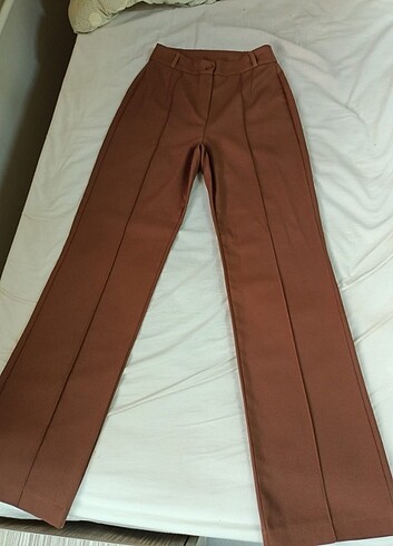 34 Beden kahverengi Renk Kumaş pantolon 