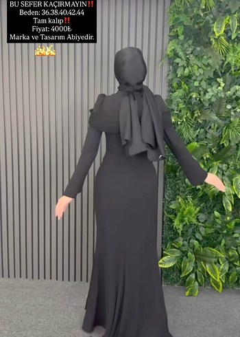 40 Beden siyah Renk Siyah Uzun Kollu Drapeli Abiye Elbise