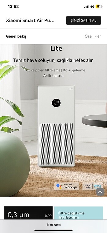 Xiaomi Smart Air Purifier 4 Lite