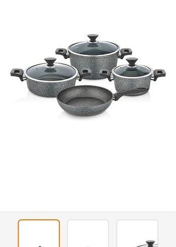 Netlon 7 Parça Gri Tencere Tava Seti - Görsel 2