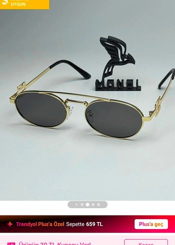 Parlak Altın Renkli Kadın Güneş Gözlüğü - Görsel 2