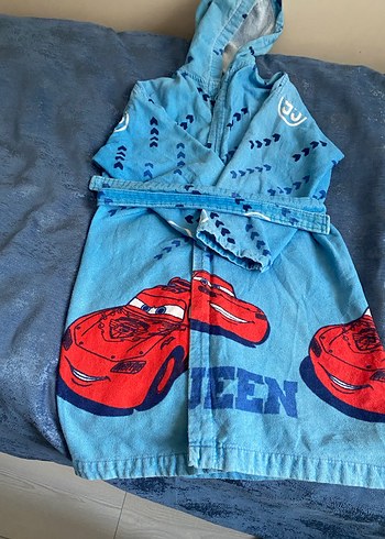 Erkek Çocuk Mavi Bağlamalı Bornoz - Görsel 2