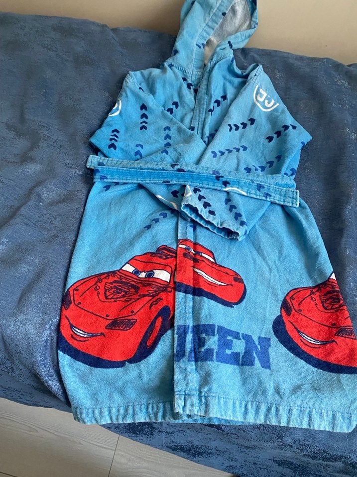 Erkek Çocuk Mavi Bağlamalı Bornoz - Görsel 2