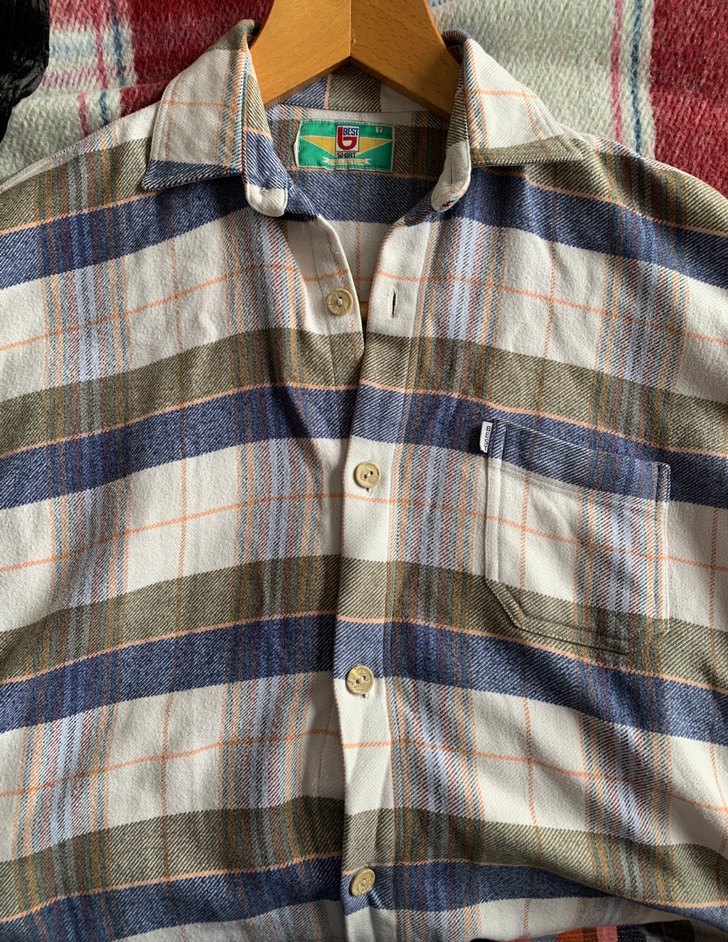 Erkek Düğmeli Uzun Kollu Kareli Gömlek, 7 No - Görsel 4