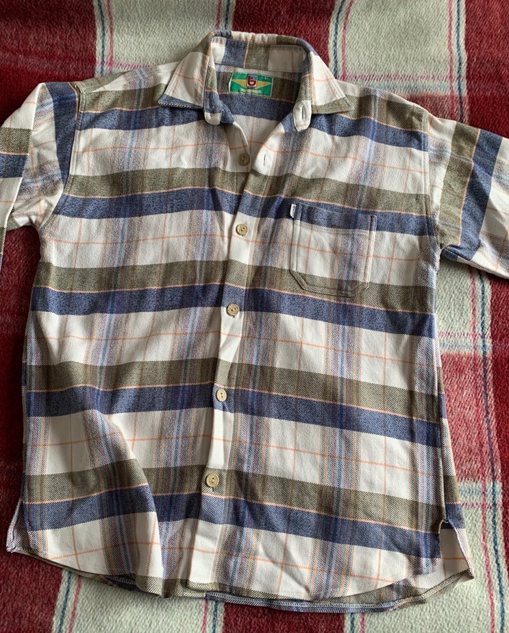 Erkek Düğmeli Uzun Kollu Kareli Gömlek, 7 No - Görsel 5